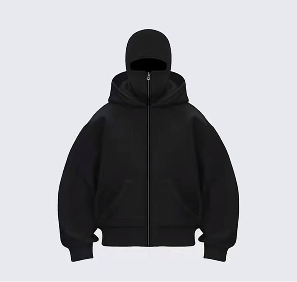 Full Zipper Retro Ninja Mask Jacket Coats Y2k