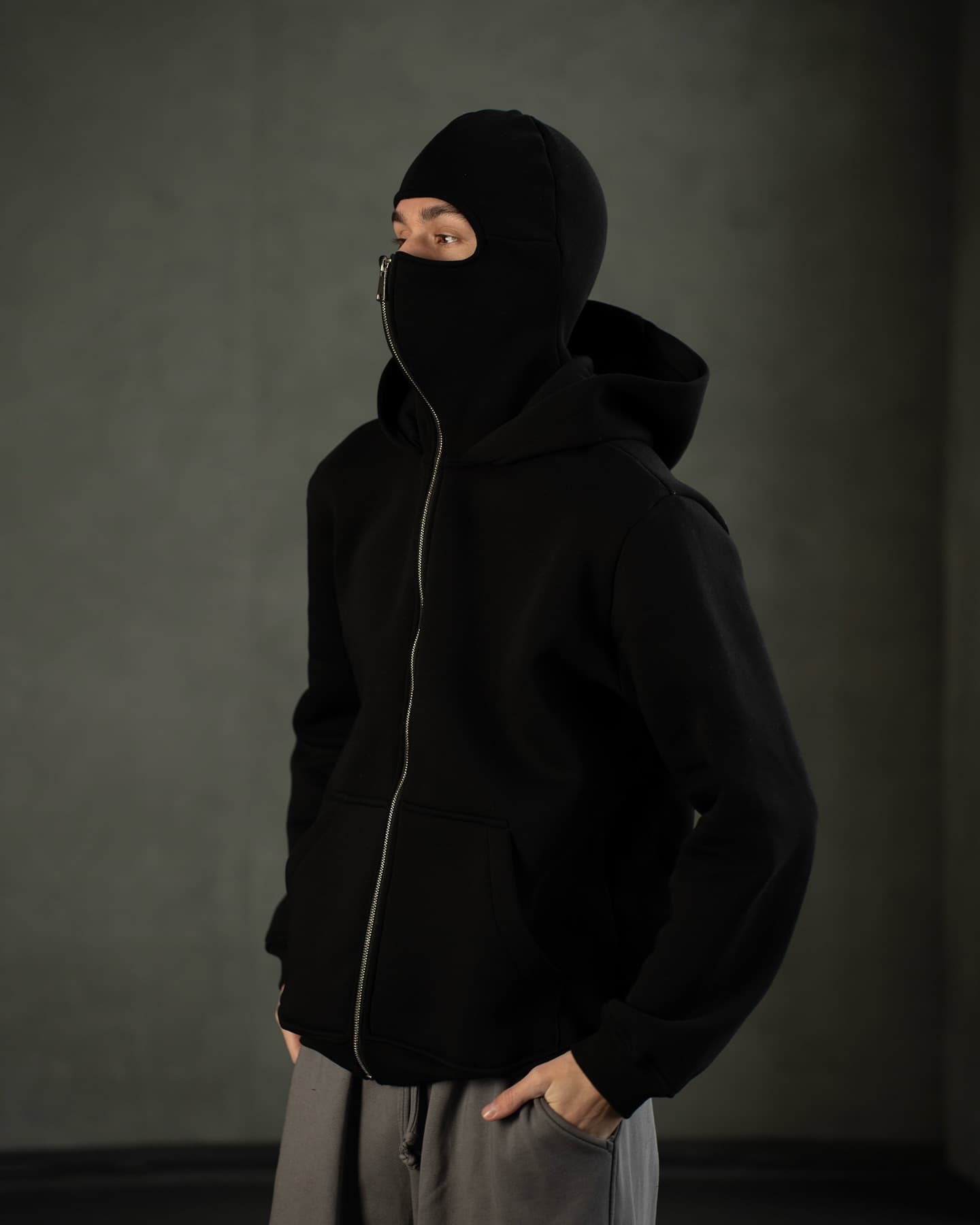 Full Zipper Retro Ninja Mask Jacket Coats Y2k